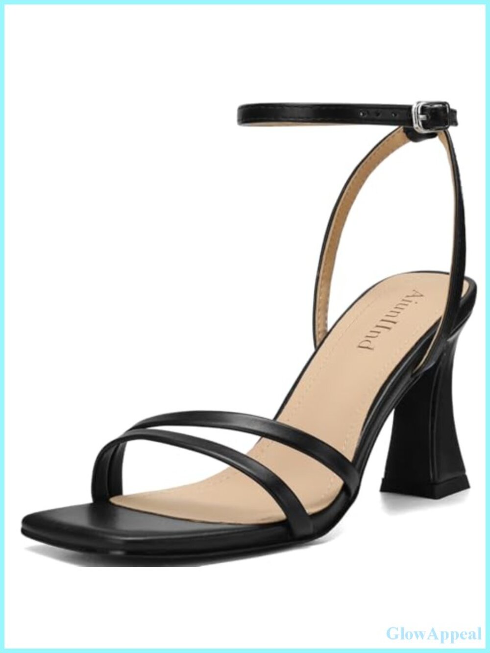 Faux Leather Strappy Block Heel Sandals Open Square Toe